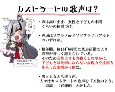 カストラートの歌声は? カストラートの歌声は?